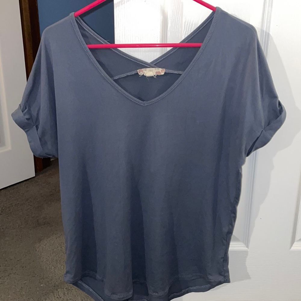Blueish gray shirt